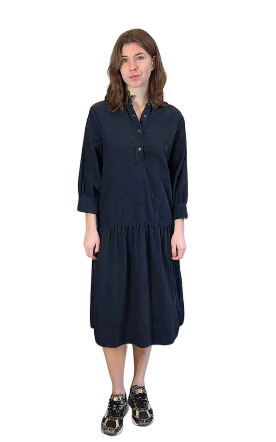 Della Navy Pincord Dress - Latest Model and Affordable