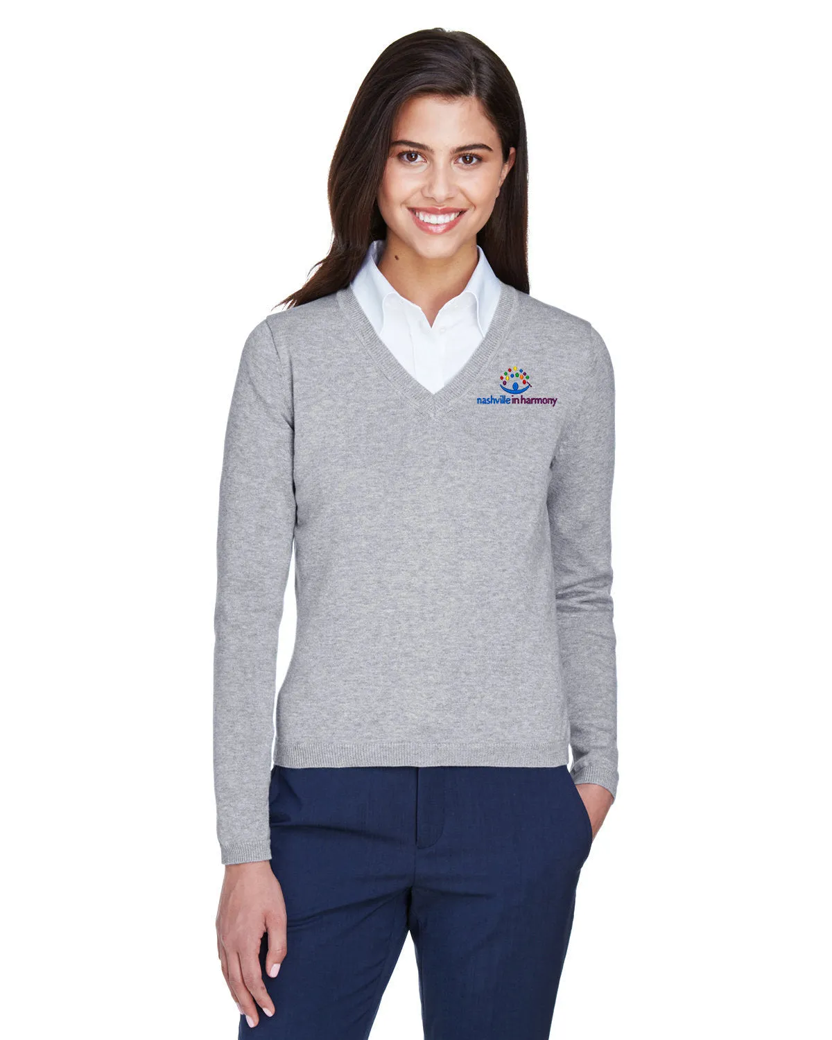 Devon & Jones Ladies V-Neck Sweater