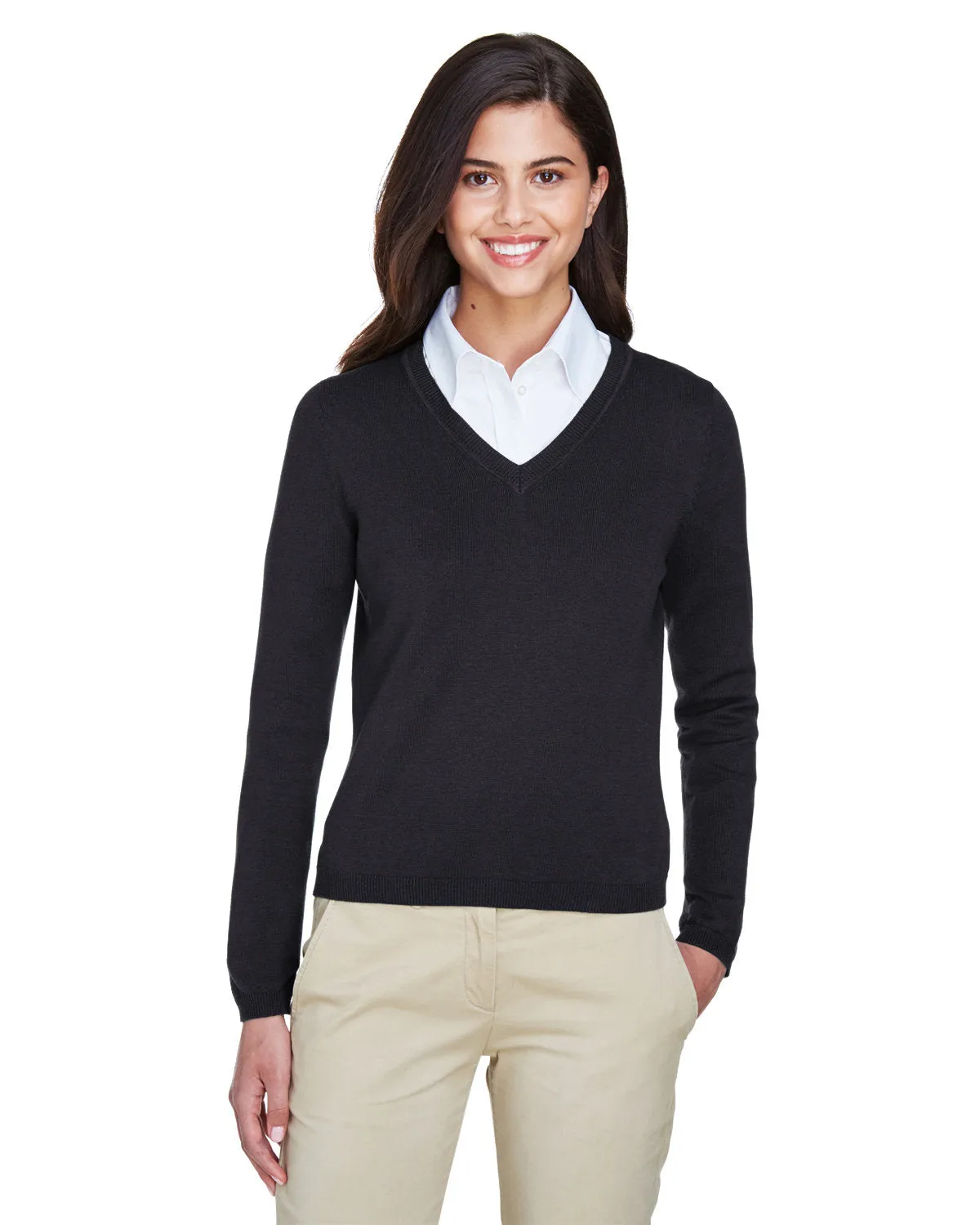 Devon & Jones Ladies V-Neck Sweater