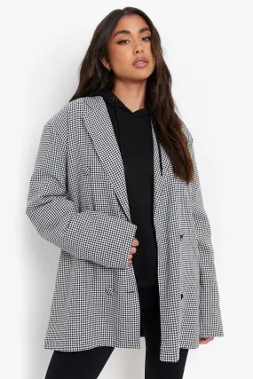 Double Breasted Dogtooth Oversized Blazer