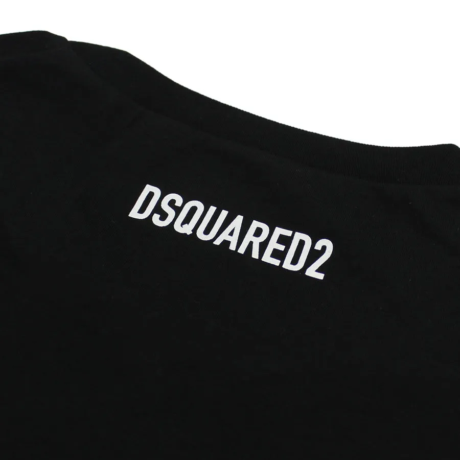 DSQUARED2 Black Mirrored Logo T-Shirt