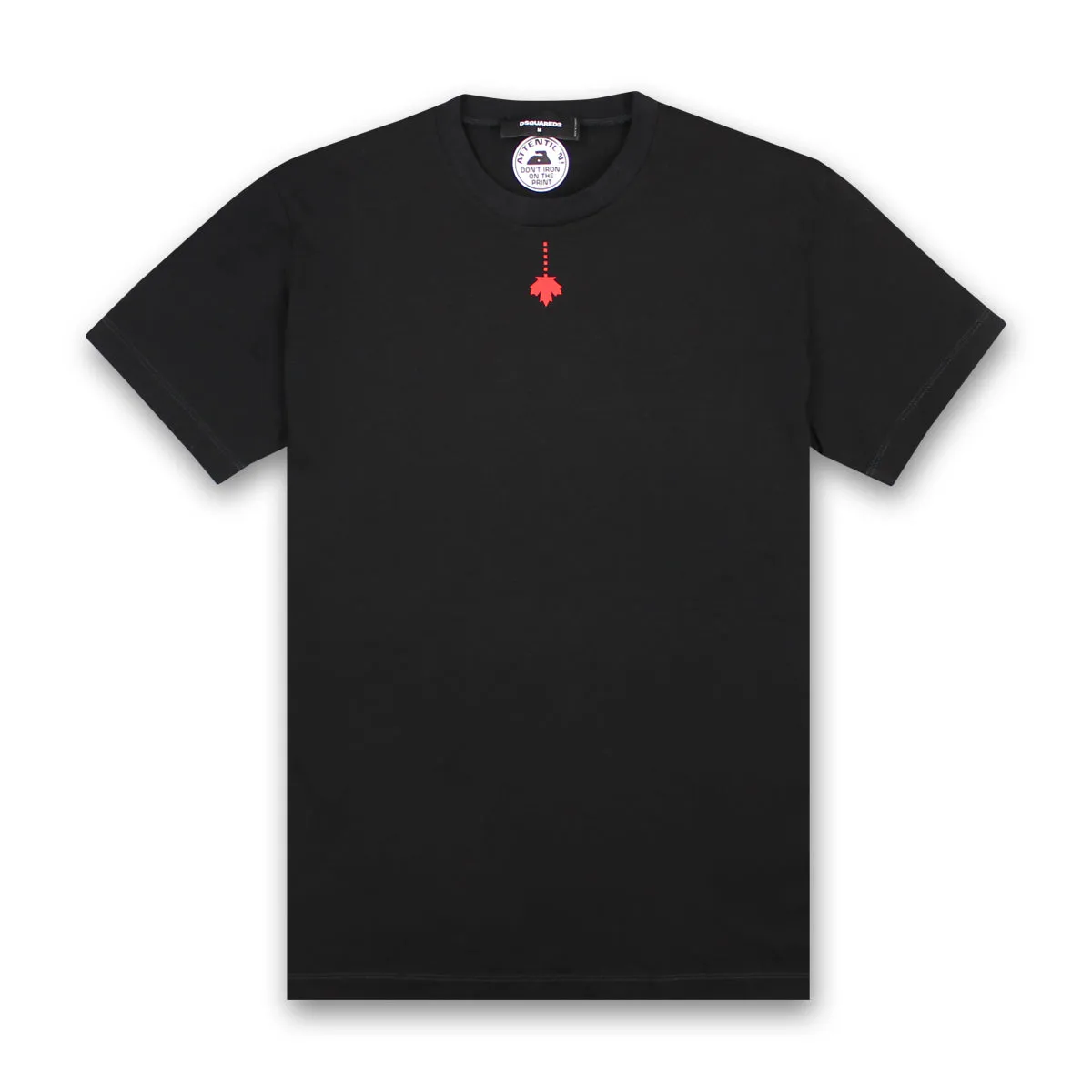 DSQUARED2 - Black T-Shirt with Dot Maple Leaf Design