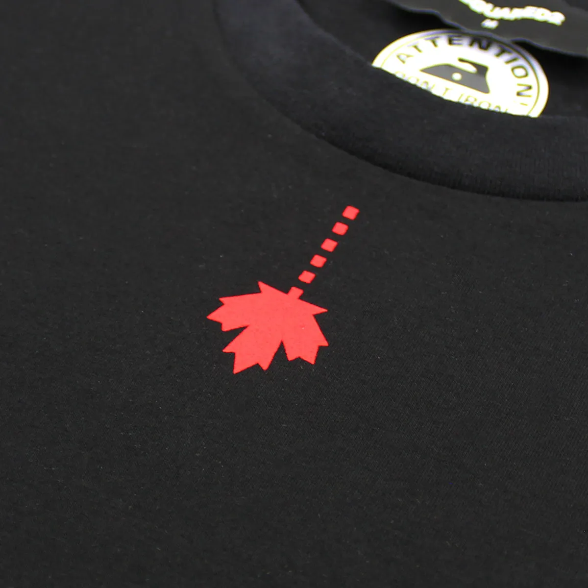 DSQUARED2 - Black T-Shirt with Dot Maple Leaf Design