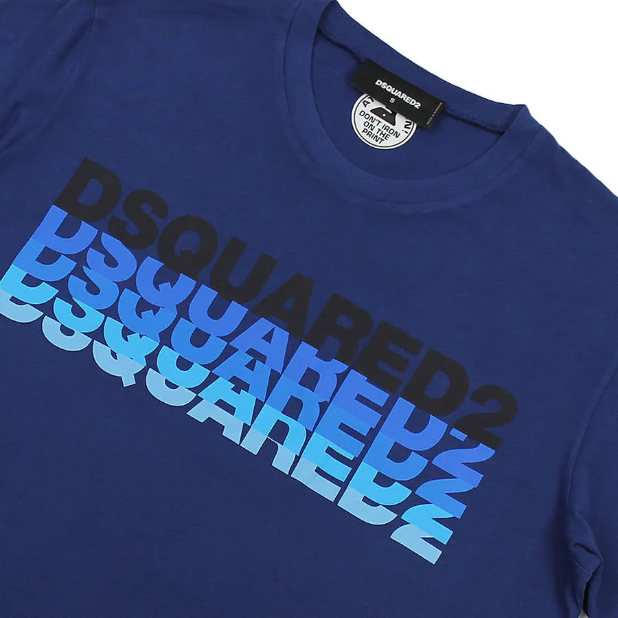 DSQUARED2 - Blue Gradient Logo T-Shirt