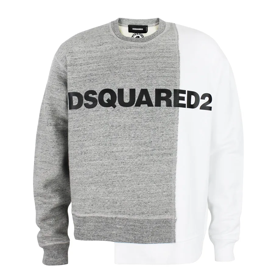 DSQUARED2 - Grey & White Abstract Sweatshirt