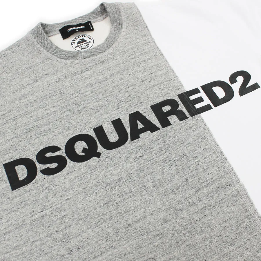 DSQUARED2 - Grey & White Abstract Sweatshirt