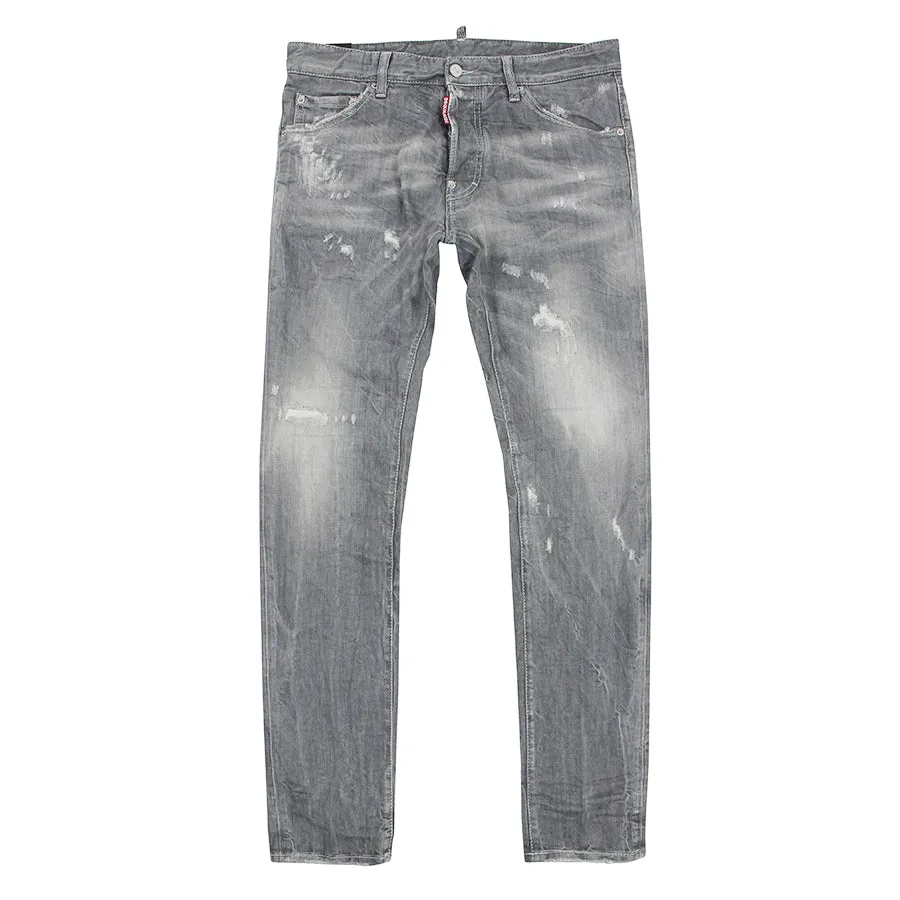 DSQUARED2 Grey Distressed Cool Guy Slim Jeans