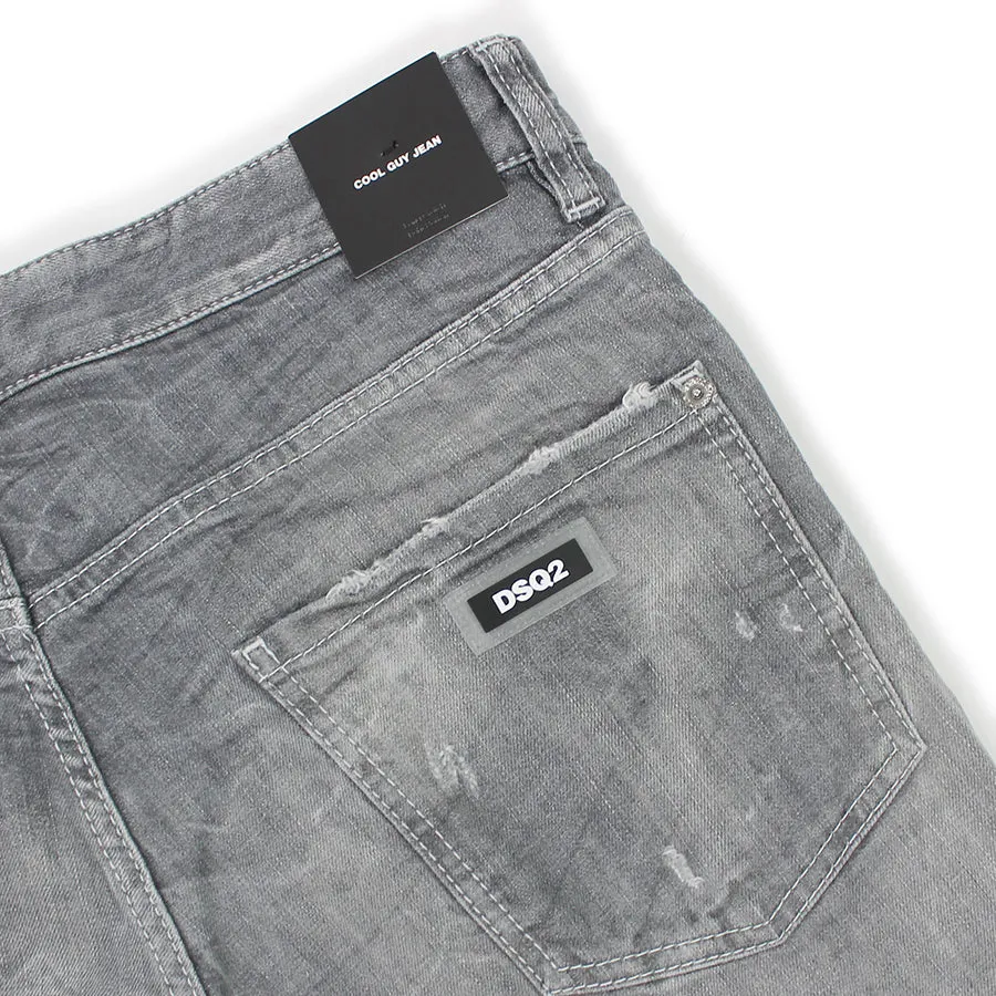 DSQUARED2 Grey Distressed Cool Guy Slim Jeans