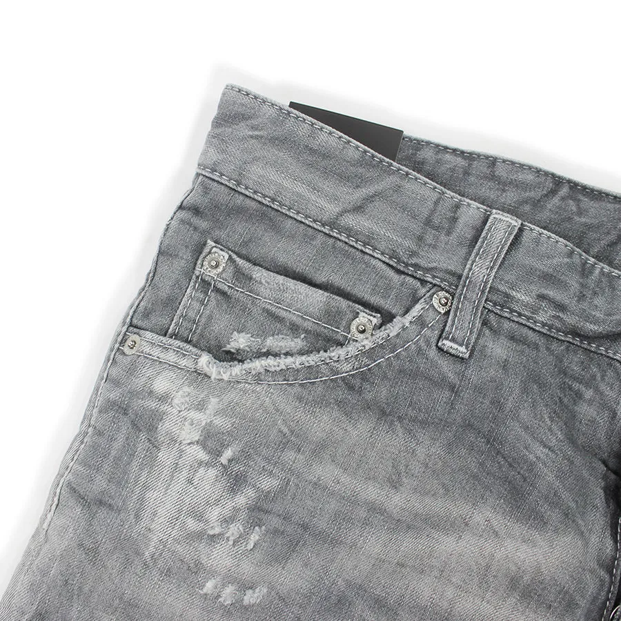 DSQUARED2 Grey Distressed Cool Guy Slim Jeans