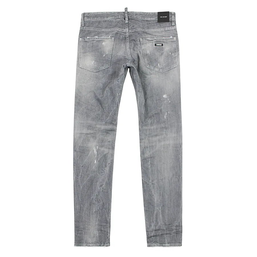 DSQUARED2 Grey Distressed Cool Guy Slim Jeans