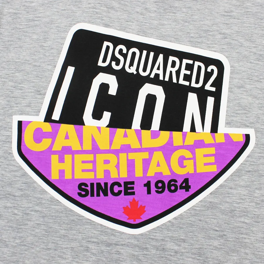 DSQUARED2 - Grey Icon Heritage Print T-Shirt