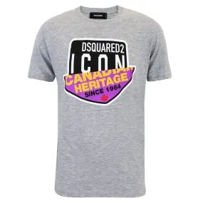 DSQUARED2 - Grey Icon Heritage Print T-Shirt