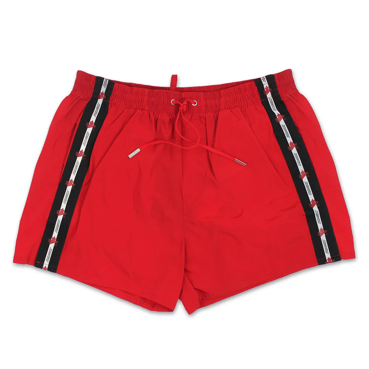 DSQUARED2 Red Leaf Tape Swim Shorts