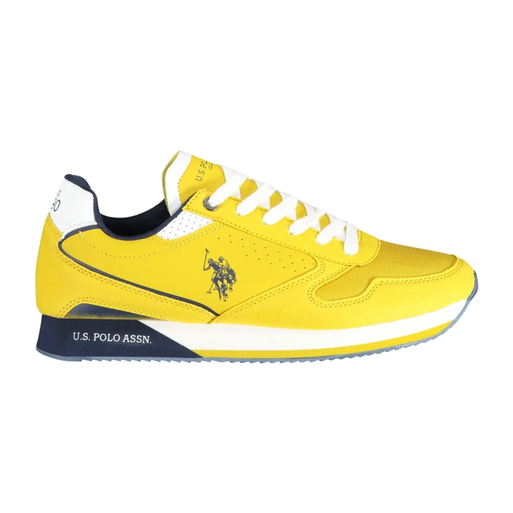 Dynamic yellow polyester sports sneakers