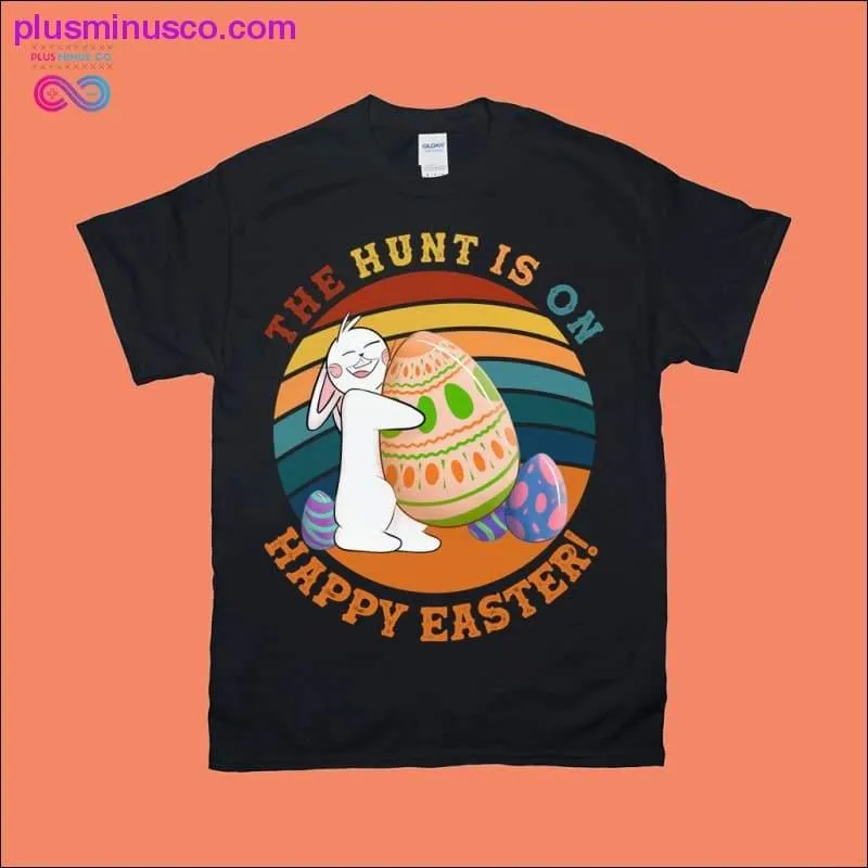 Easter Bunny Retro Sunset T-Shirts | The Hunt is On