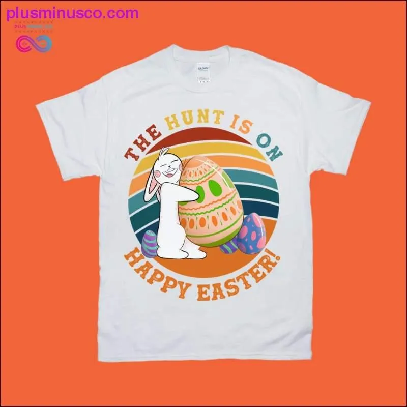 Easter Bunny Retro Sunset T-Shirts | The Hunt is On