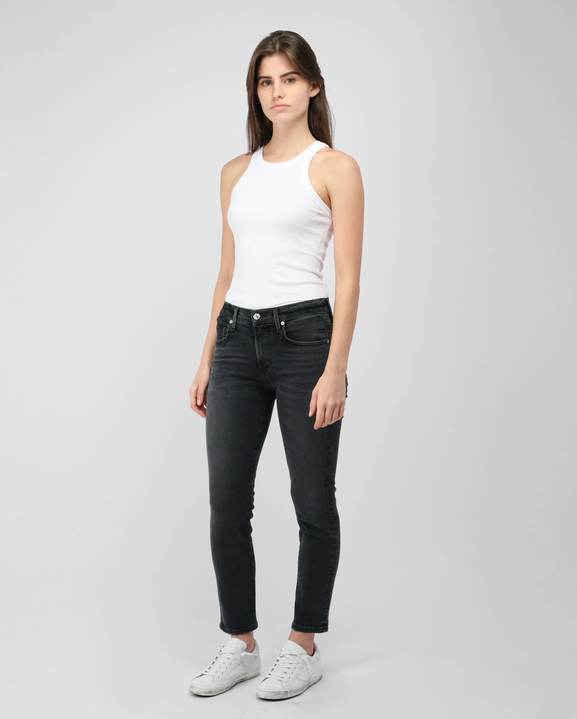 ELLA Slim Crop Pants in Film Noir