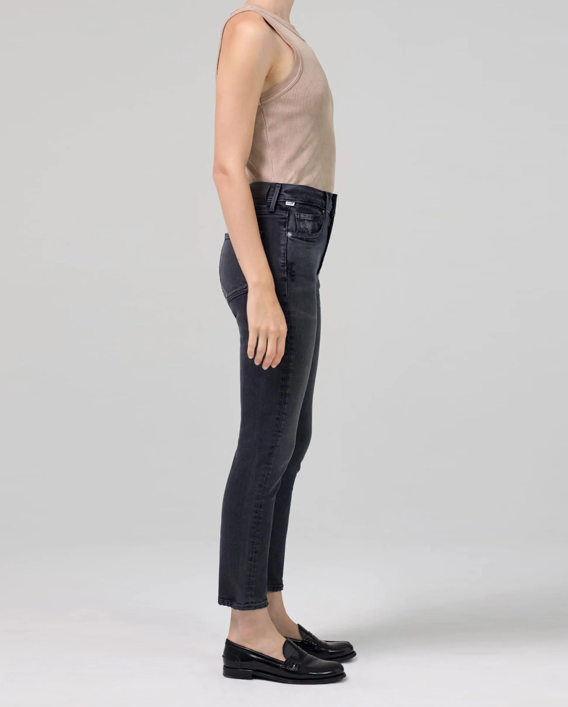 ELLA Slim Crop Pants in Film Noir