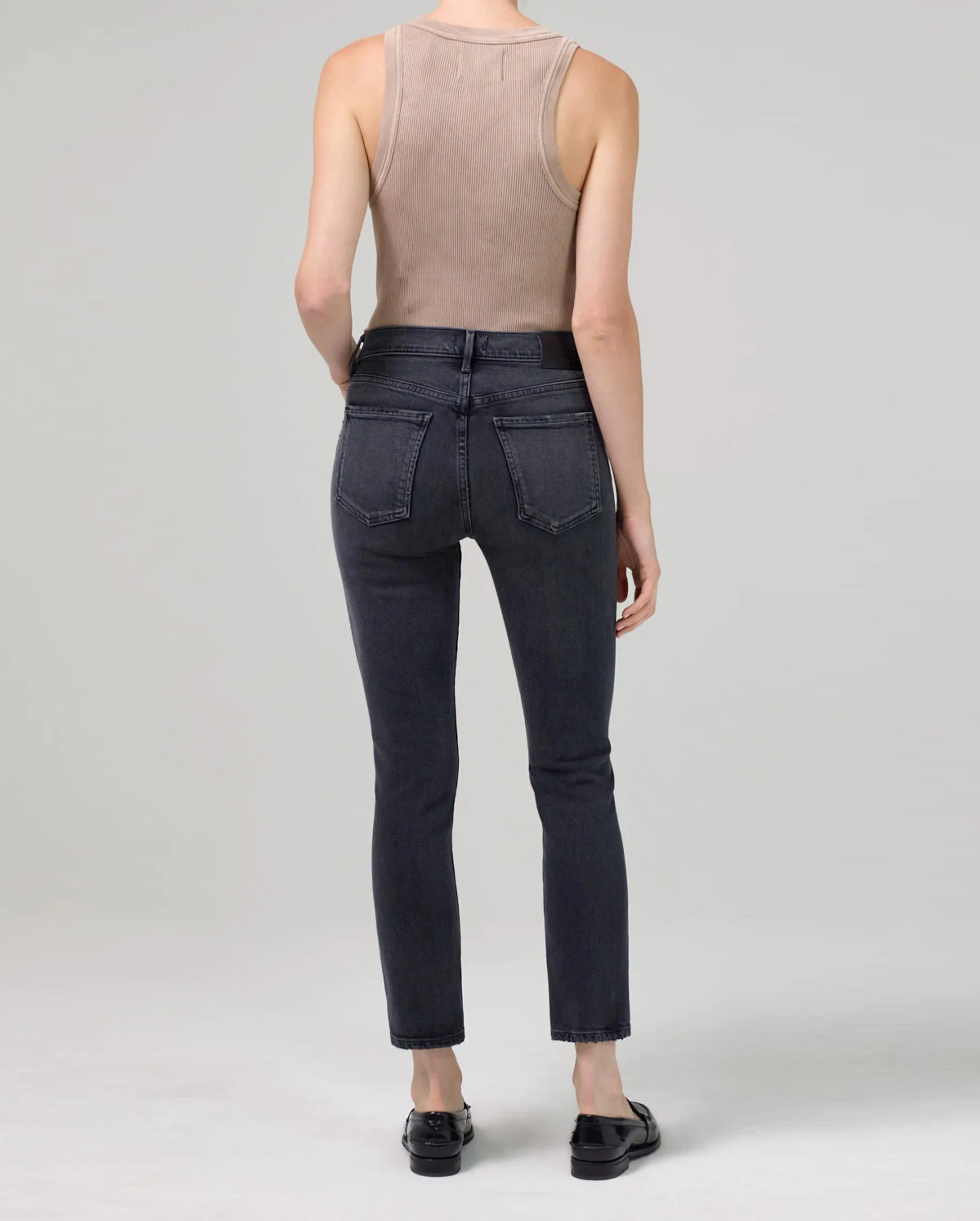 ELLA Slim Crop Pants in Film Noir