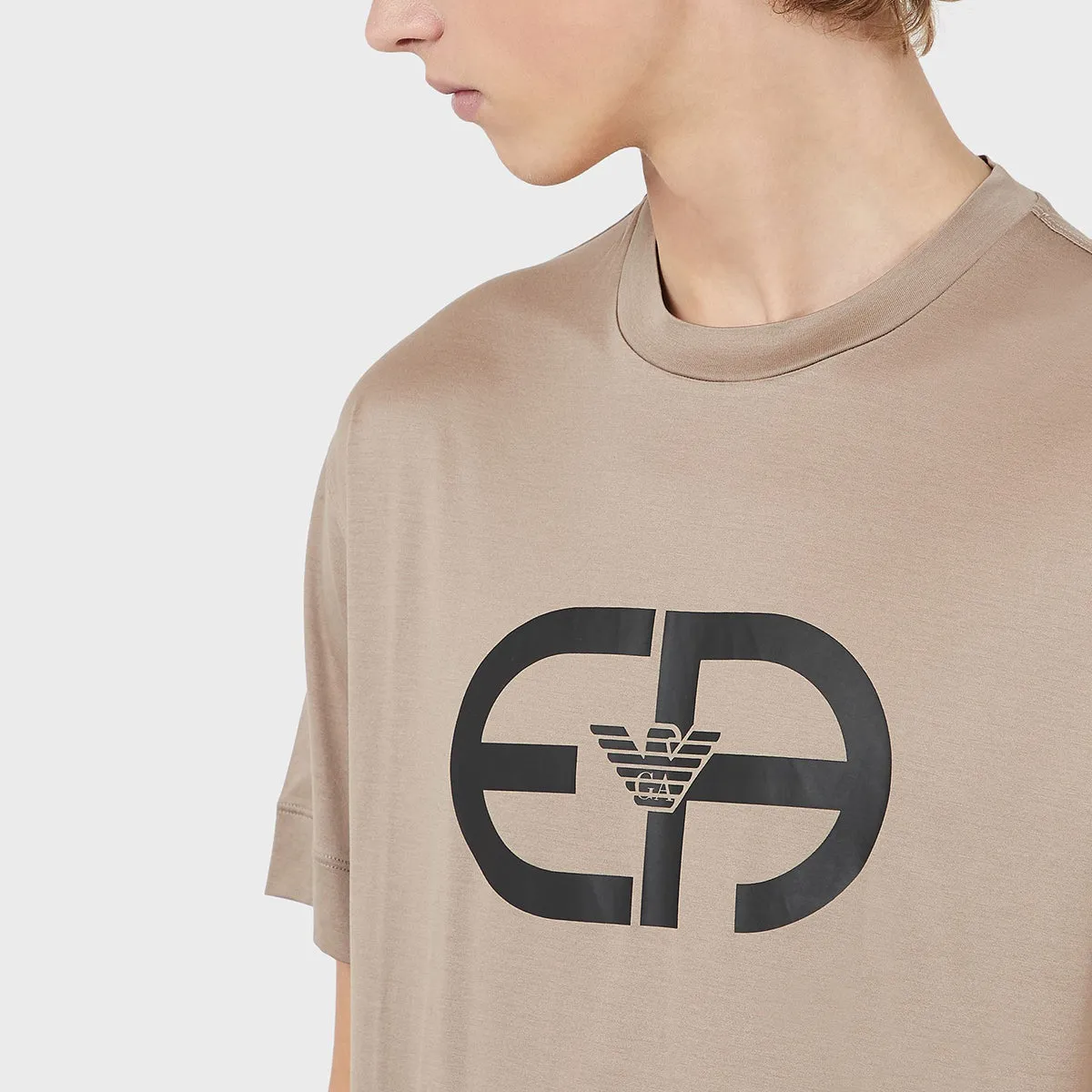 Emporio Armani Beige Logo T-Shirt - R-EAcreate