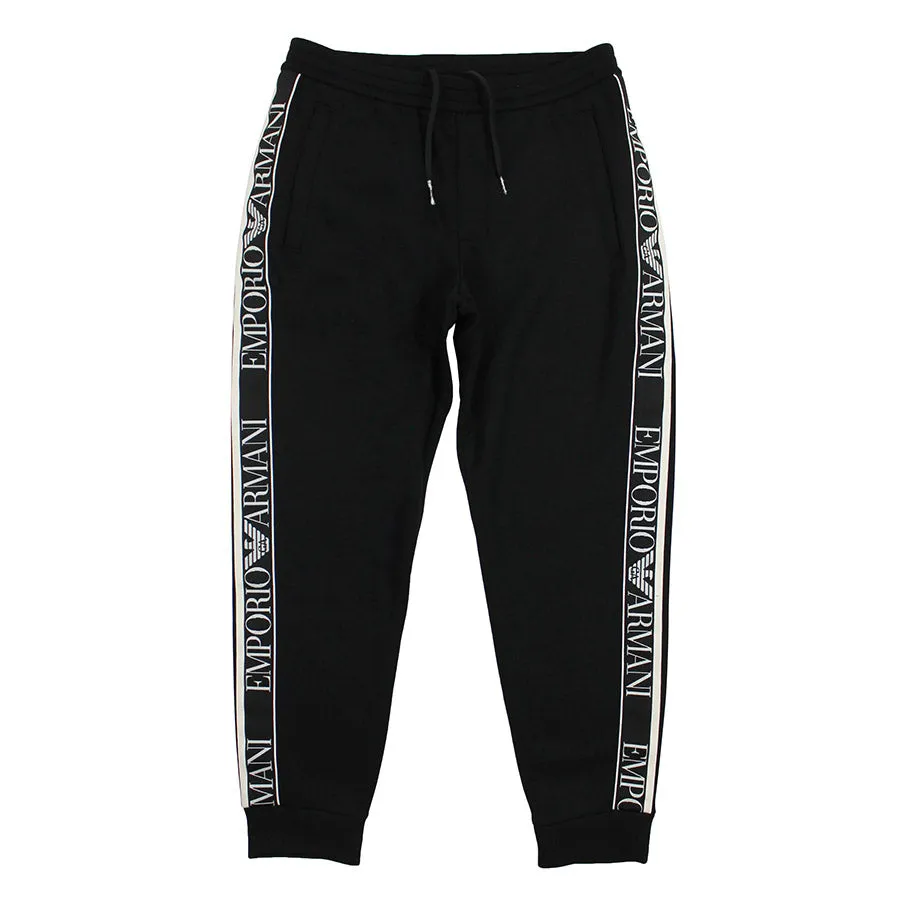 Emporio Armani Black Logo Tape Joggers