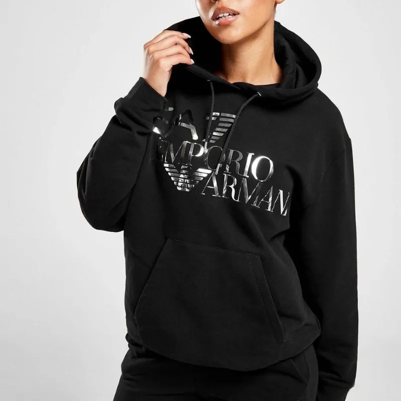 Emporio Armani Long Sleeve Plain Hoodies & Sweatshirts for Street Style