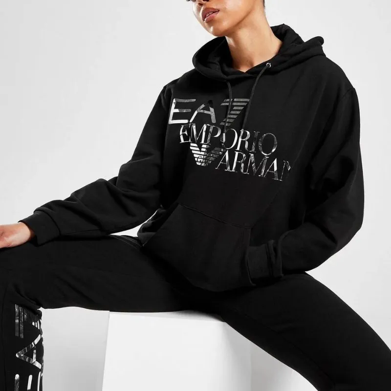 Emporio Armani Long Sleeve Plain Hoodies & Sweatshirts for Street Style