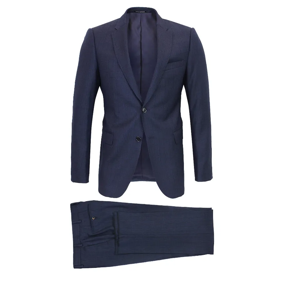 Emporio Armani M-Line Navy Check Woven Suit - 2-Piece