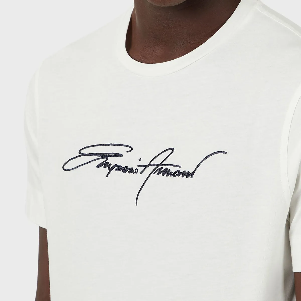 Emporio Armani Off White Signature Logo T-Shirt