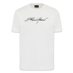 Emporio Armani Off White Signature Logo T-Shirt