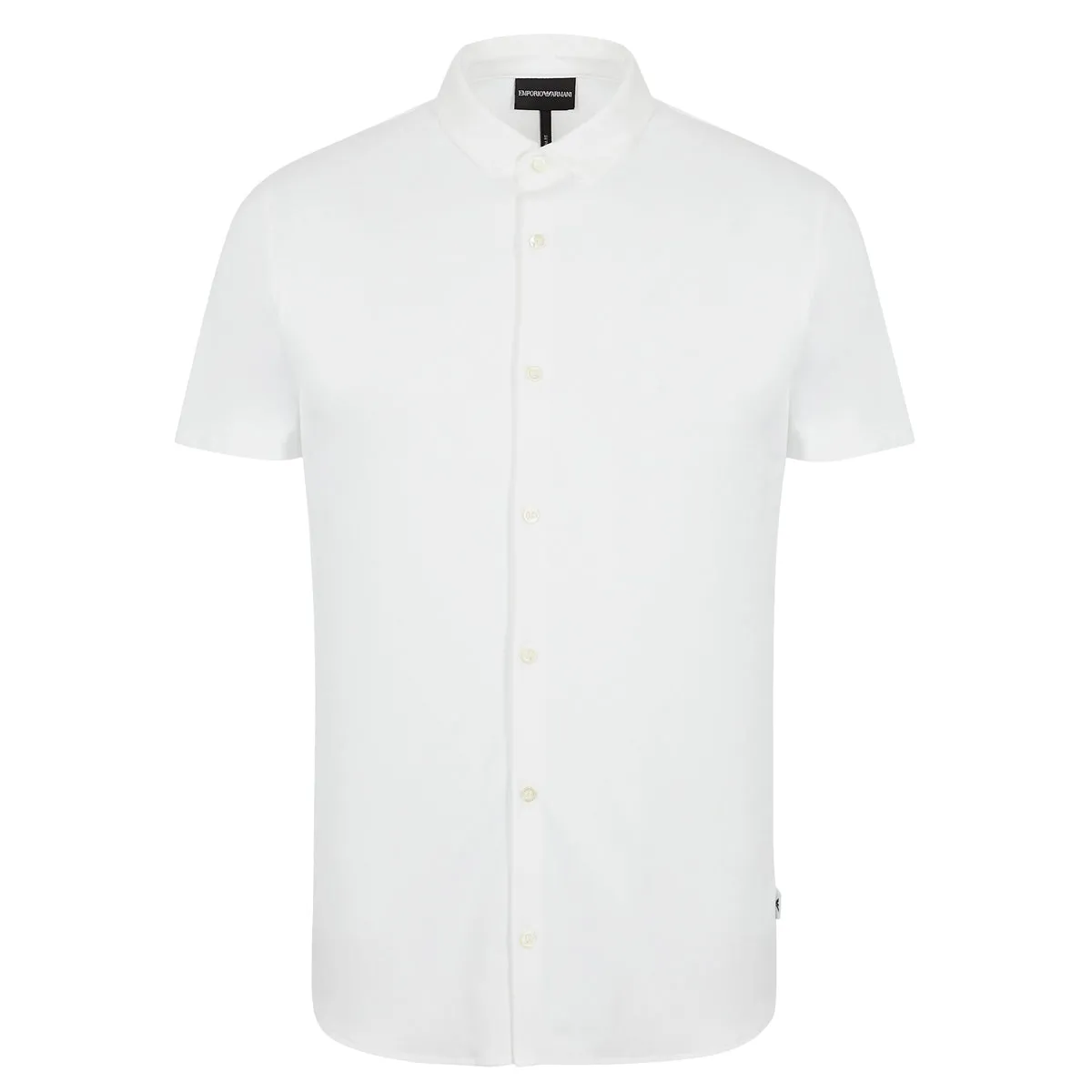 Emporio Armani White Short Sleeve Jersey Cotton Shirt