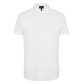 Emporio Armani White Short Sleeve Jersey Cotton Shirt