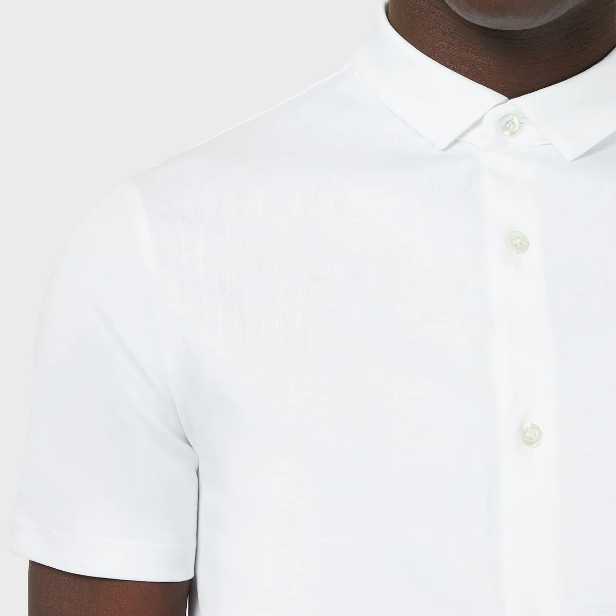 Emporio Armani White Short Sleeve Jersey Cotton Shirt