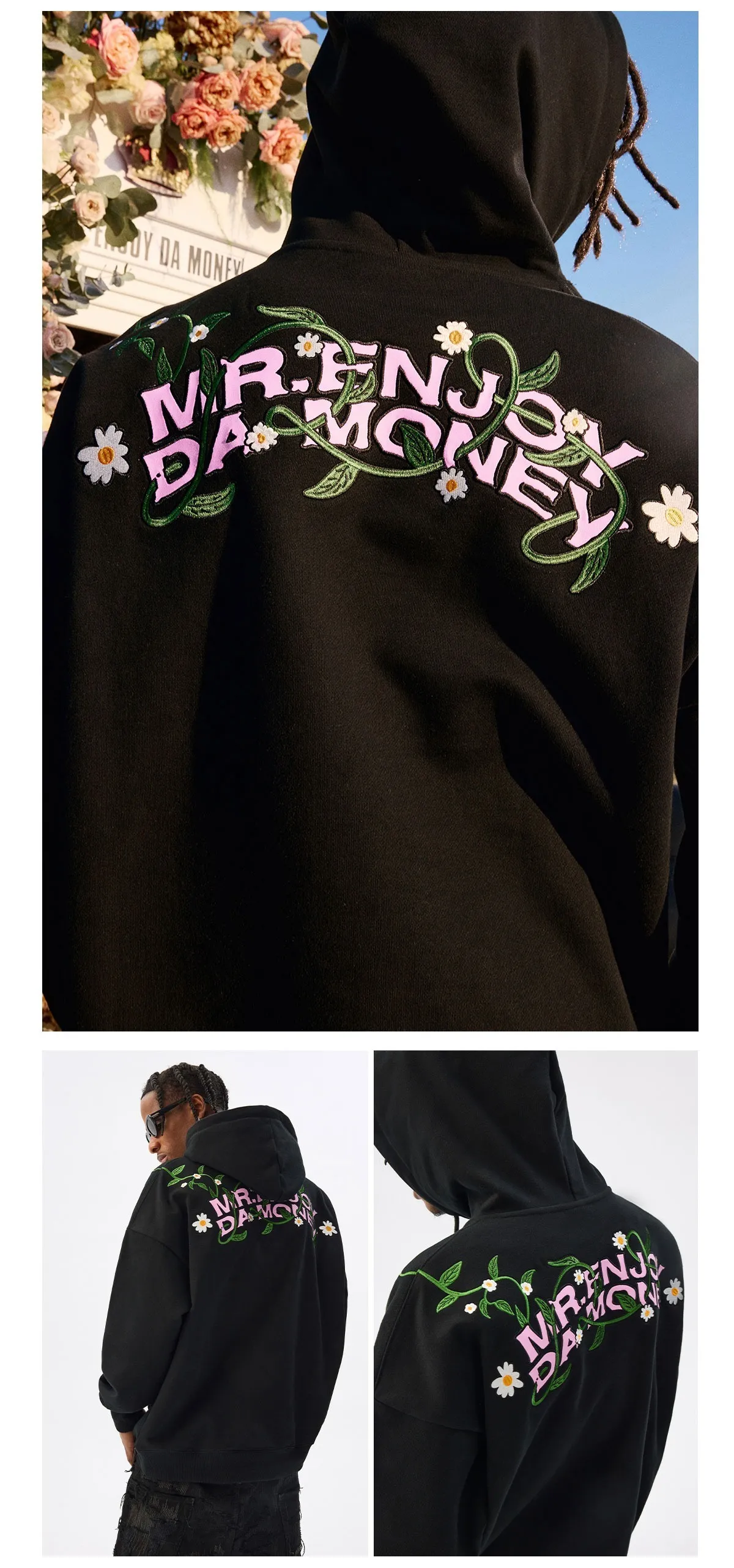 Enjoy Da Money | Unisex Long Sleeve Street Style Cotton Logo Hoodies