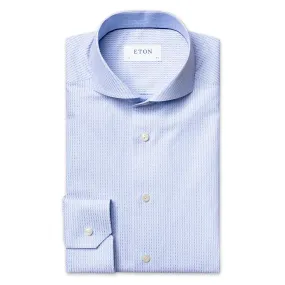 Eton Blue Slim Fit Brocade Shirt