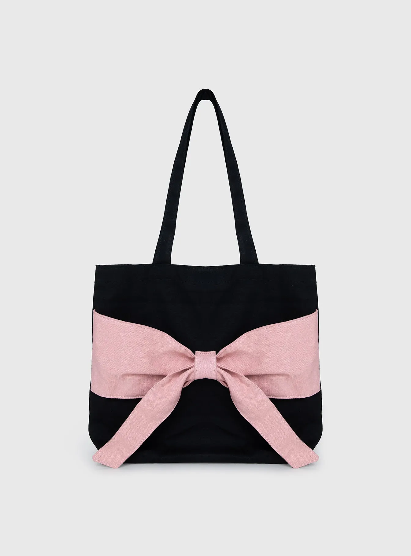 Faustine Bow Tote Bag Black / Pink