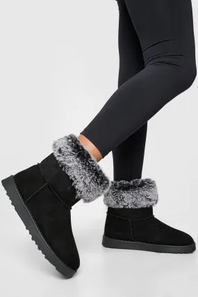 Faux Fur Trim Cozy Boots