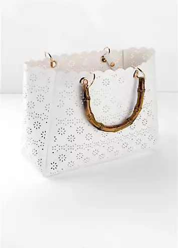 Faux Leather Laser Cut Tote Bag by bonprix | Look Again