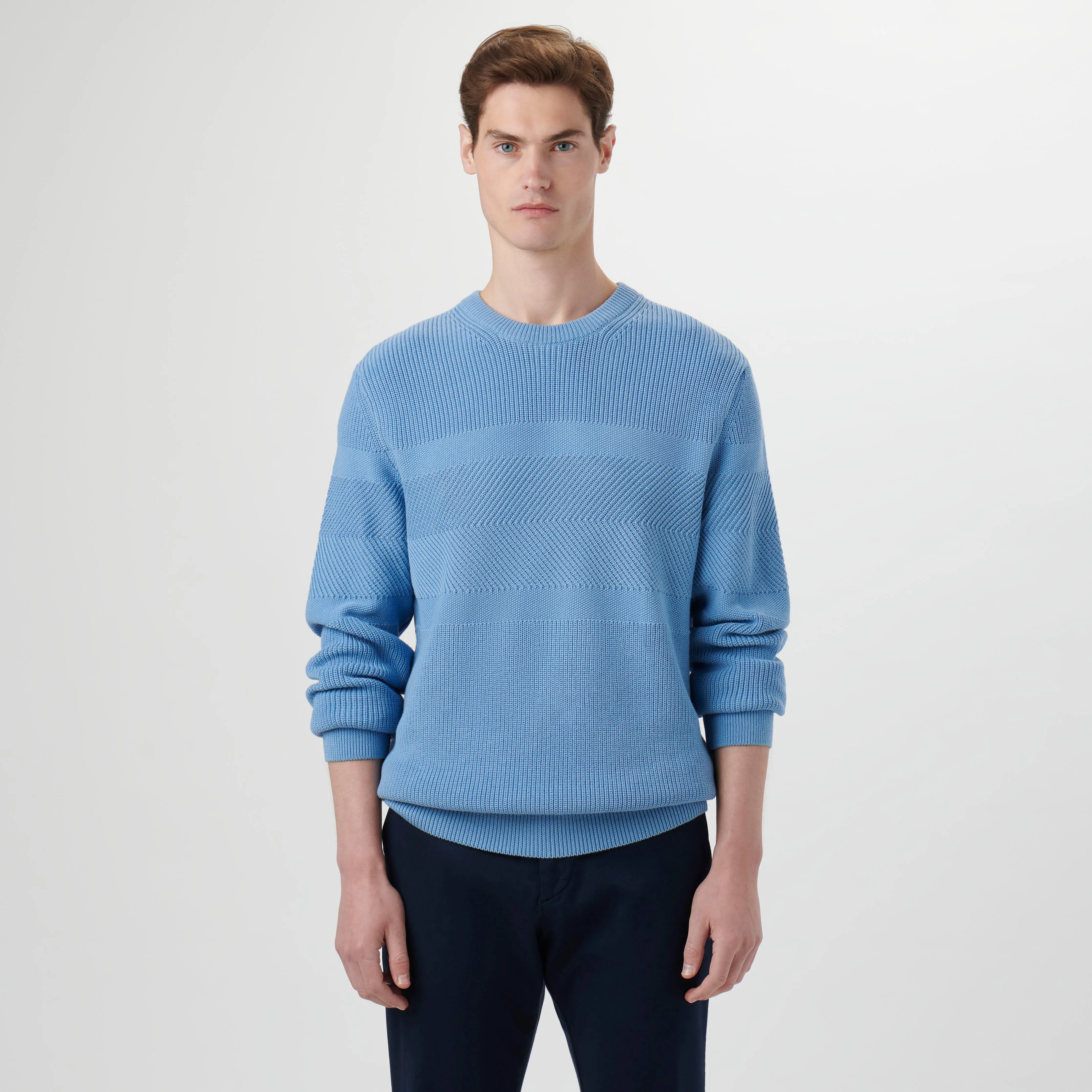 Fisherman Stitch Crew Neck Sweater