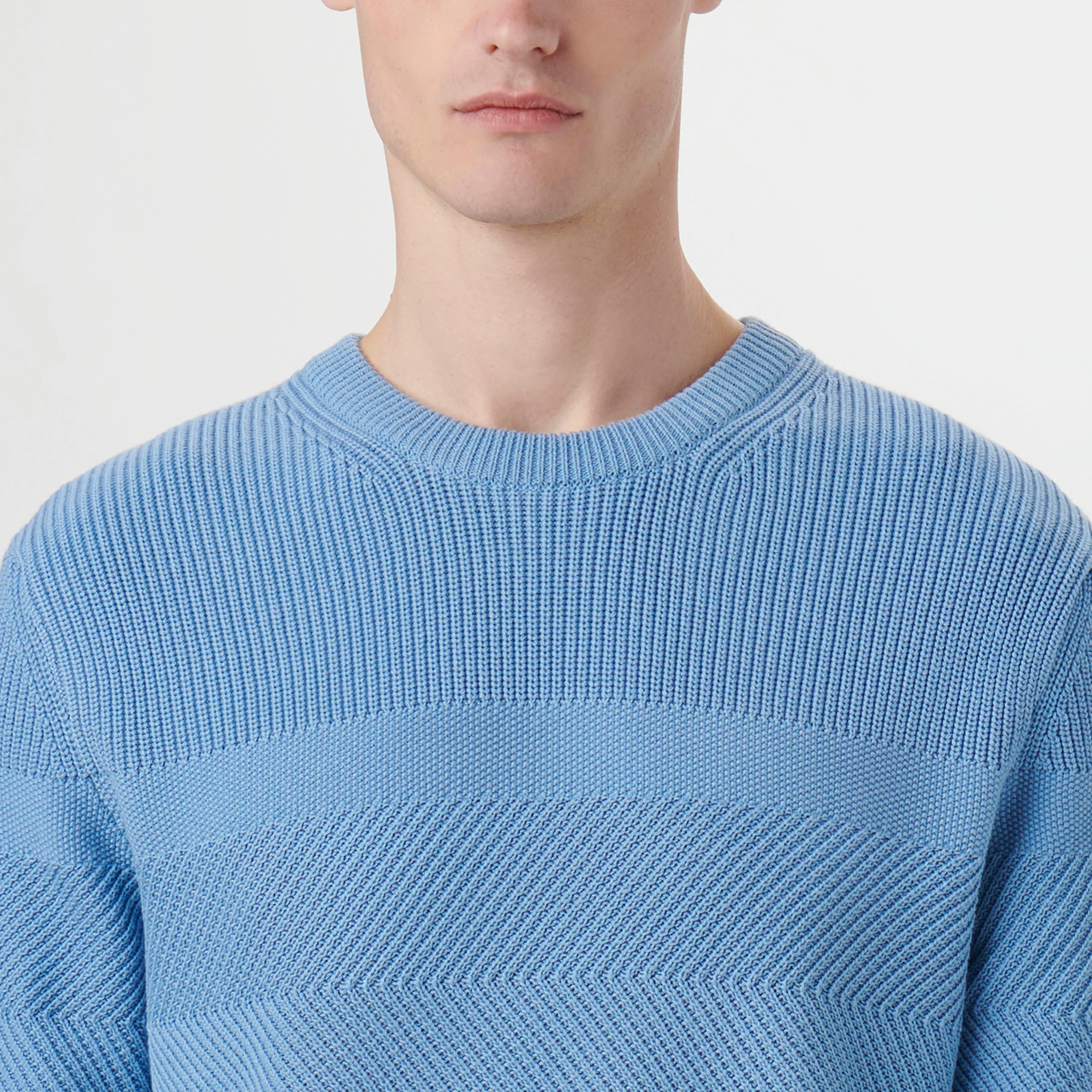 Fisherman Stitch Crew Neck Sweater