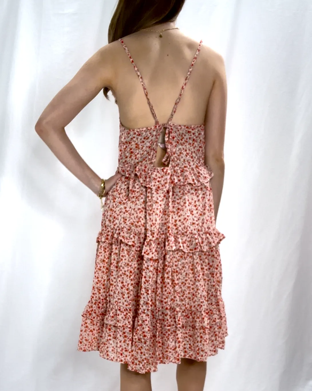 Floral Cami Dress in Cherry Red