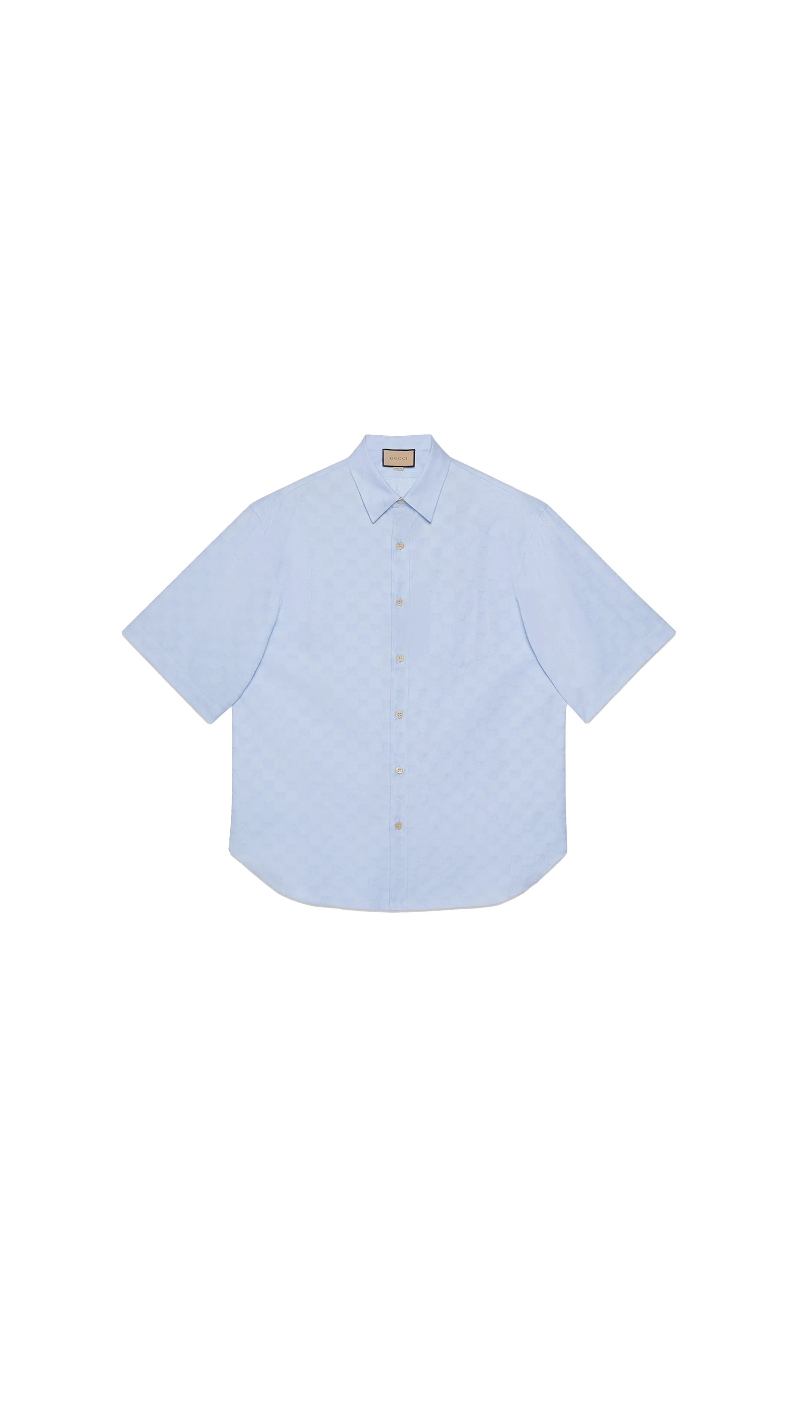 GG Supreme Oxford Cotton Shirt in Light Blue