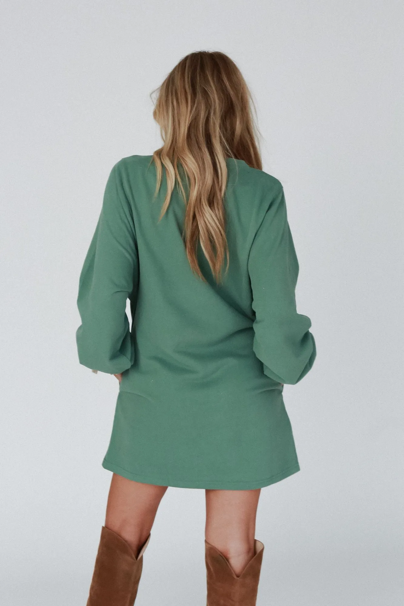 Green Pocketed Crew Neck Tunic - Shop the Walk in Love Collection