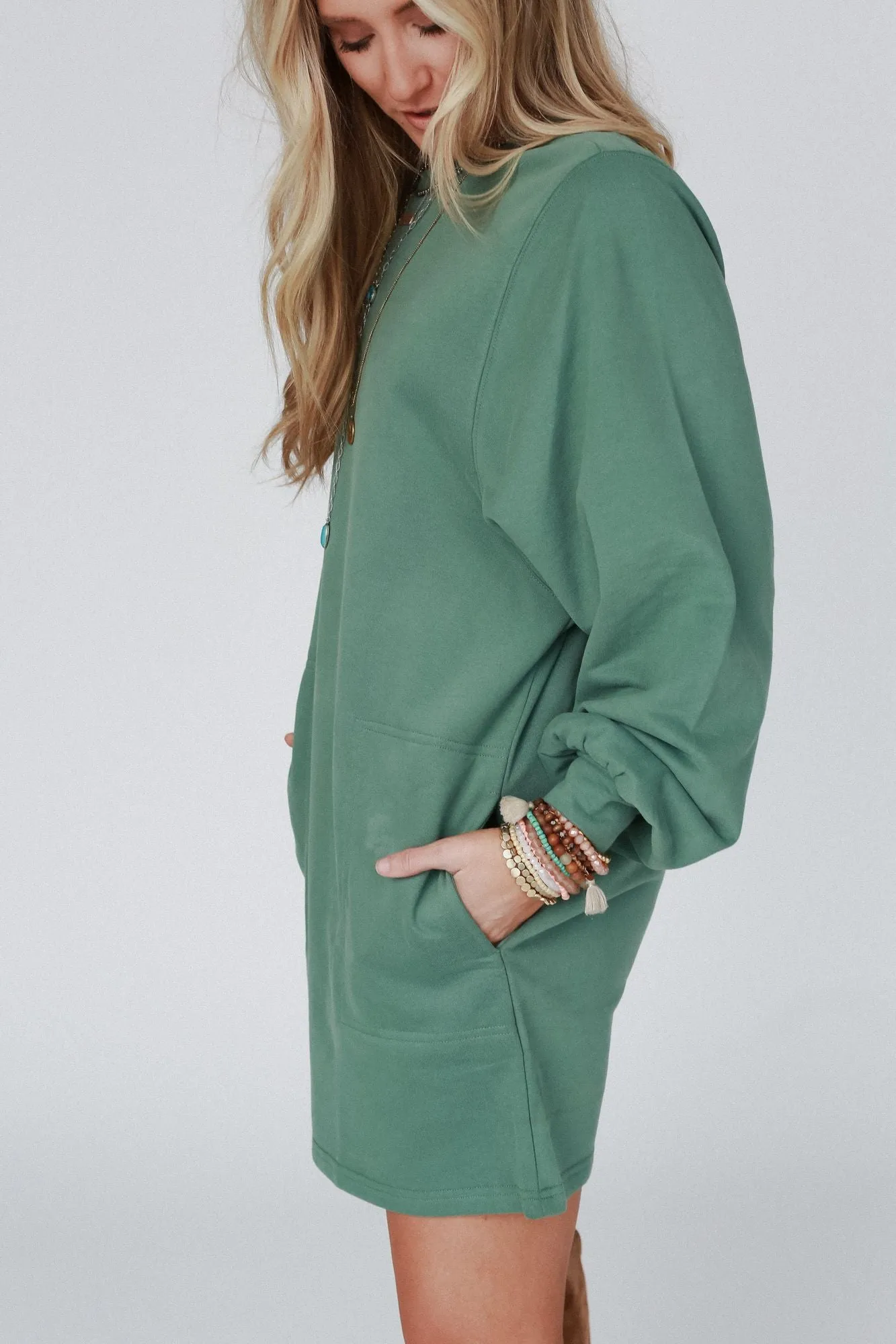 Green Pocketed Crew Neck Tunic - Shop the Walk in Love Collection