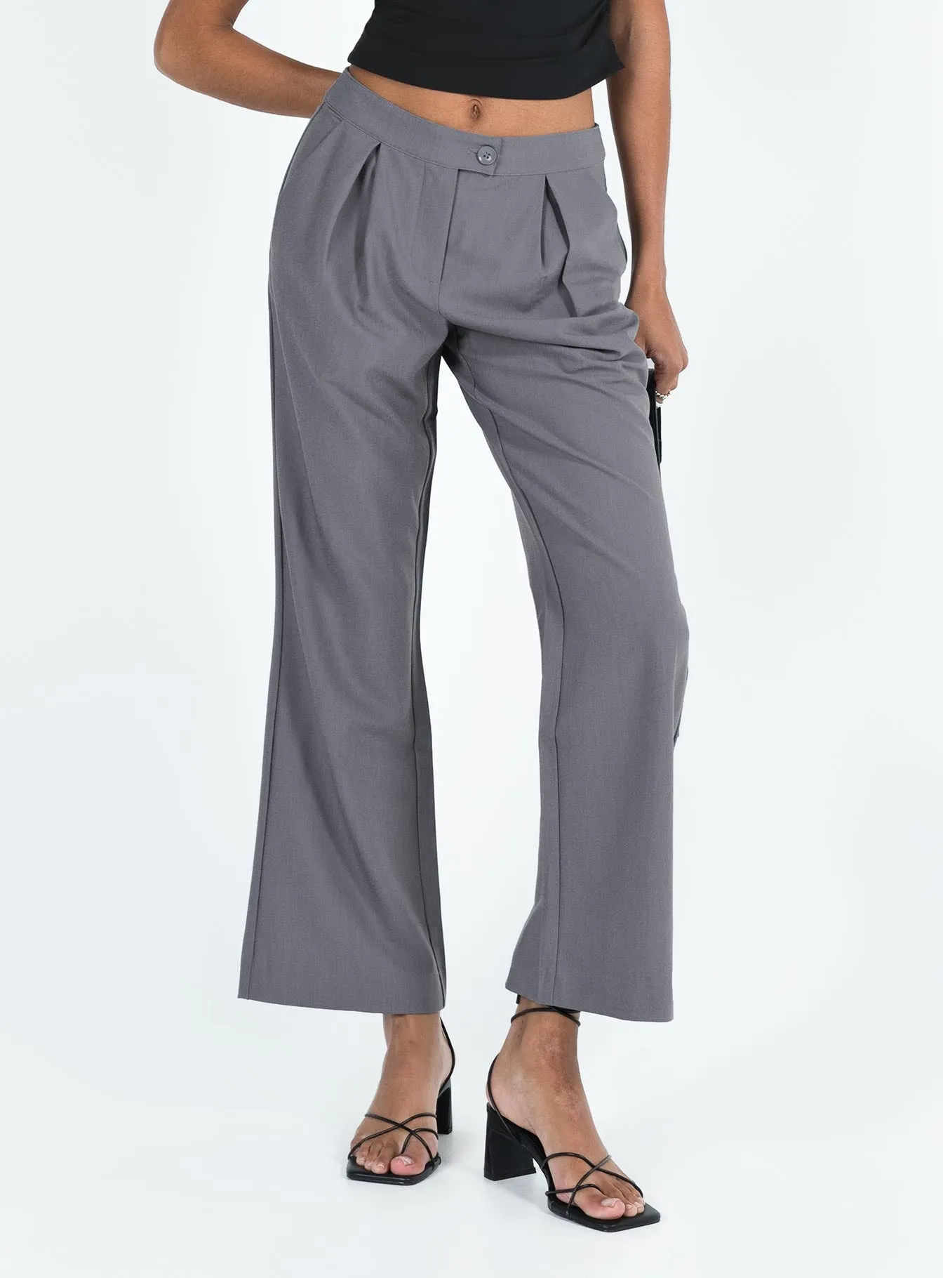 Grey Shaw trousers.