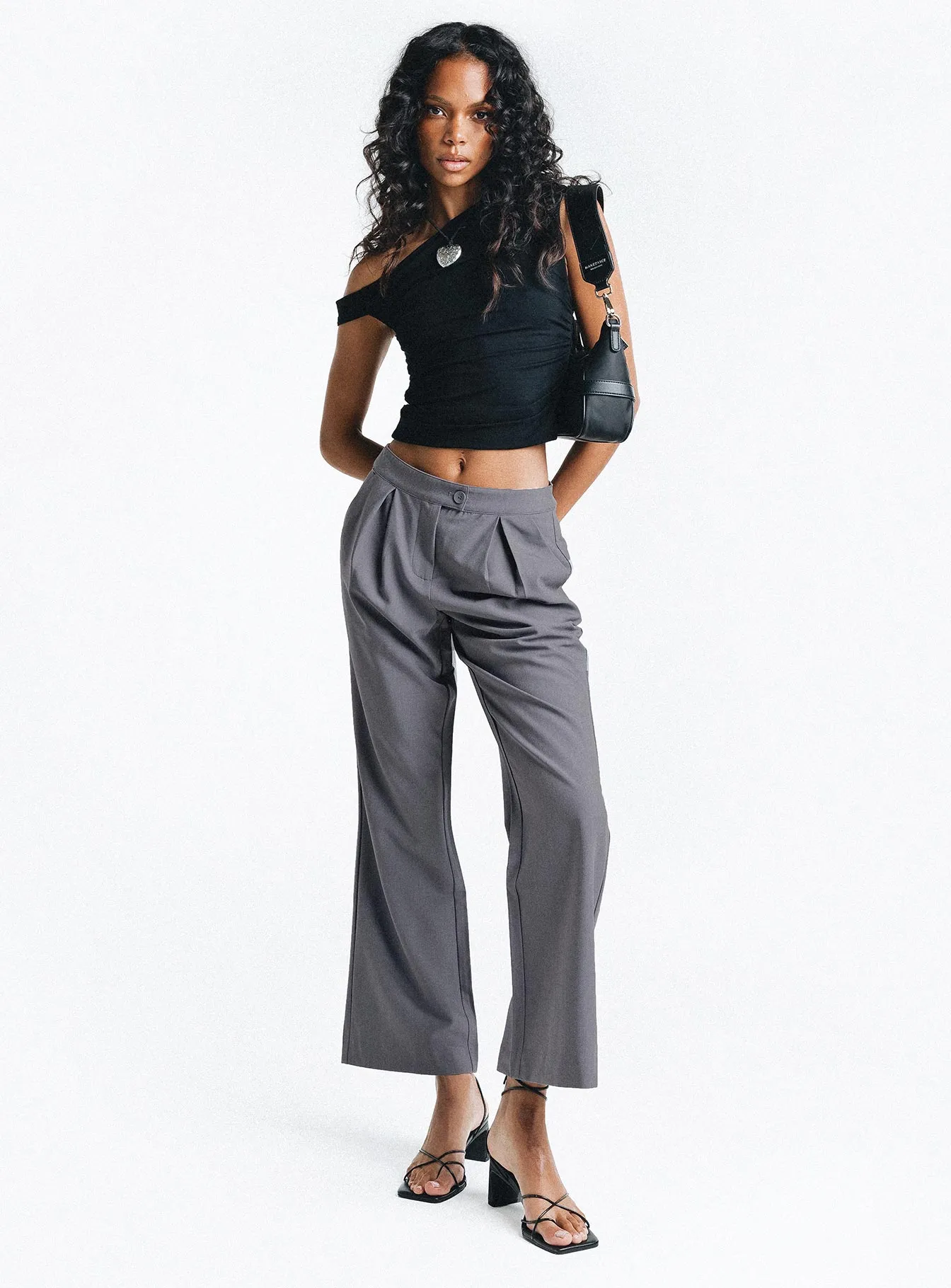 Grey Shaw trousers.