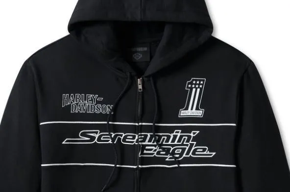 Harley Davidson Long Sleeves Logo Hoodies | Street Style Plain Cotton