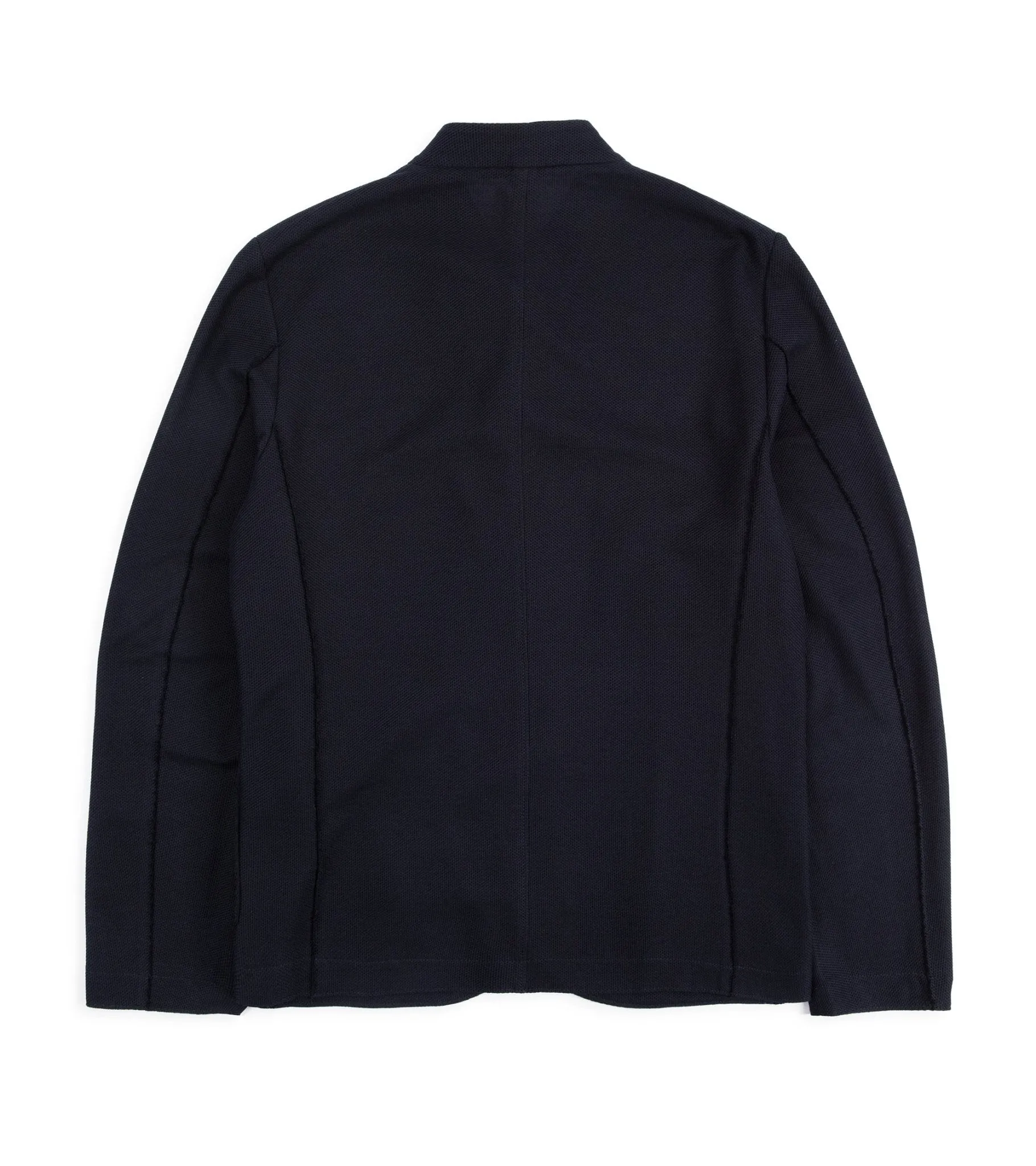 Harris Wharf Navy Nehru Jacket: Loro Piana Honeycomb Cotton