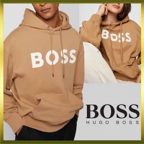 Hugo Boss unisex sweat street style long sleeves cotton logo hoodies