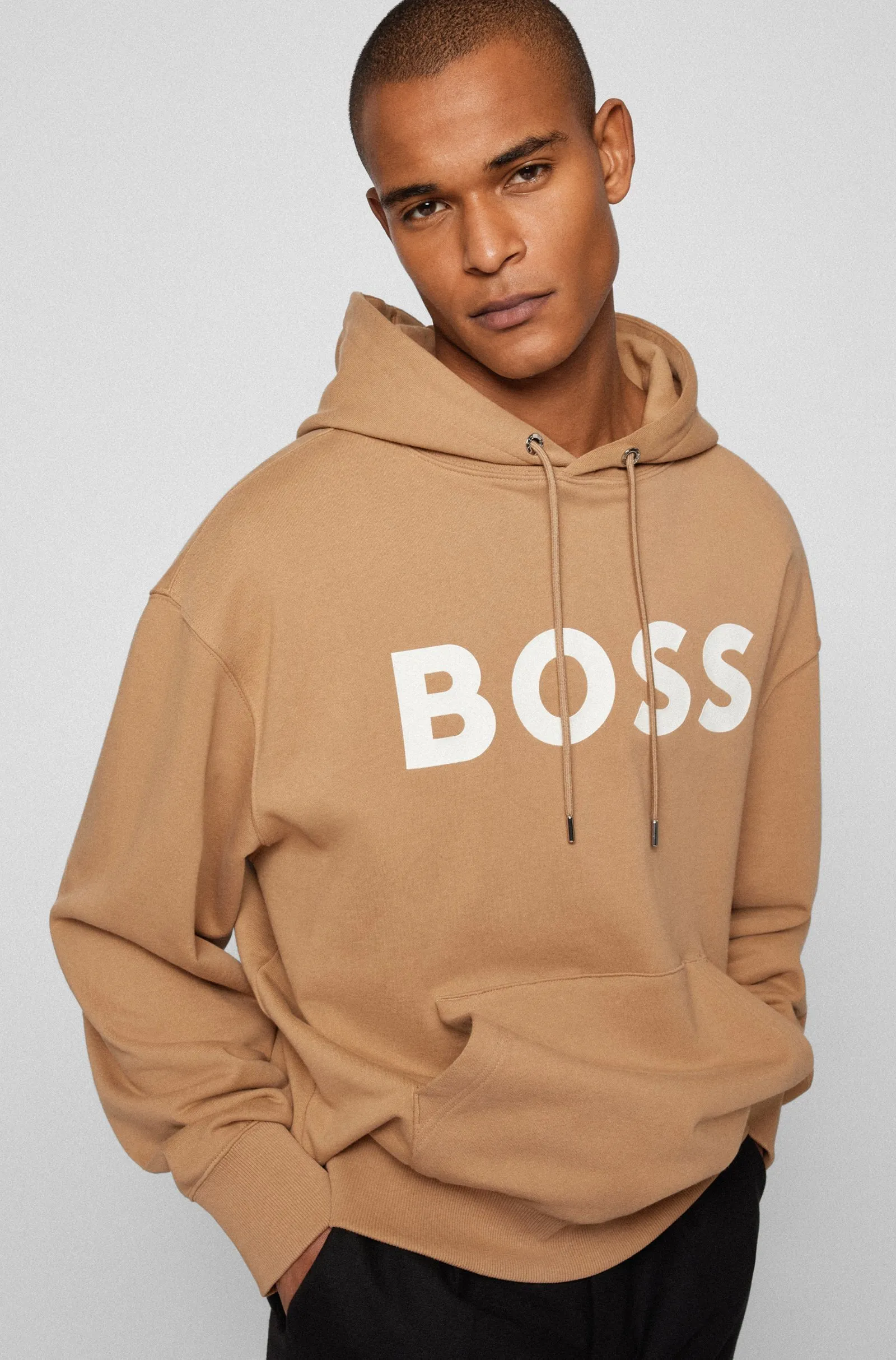 Hugo Boss unisex sweat street style long sleeves cotton logo hoodies